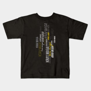 Krav Maga Cool Yellow Lettering Workout Design Kids T-Shirt